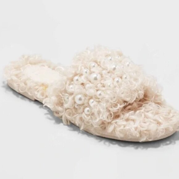 Cat & Jack Pearl Embellished sandals size 1 kids - Picture 1 of 4